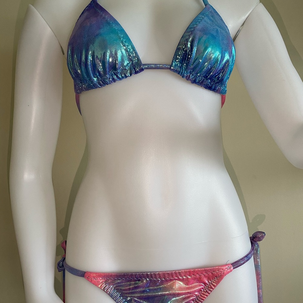 Iridescent Handmade Bikini - Size Small / Adjustable